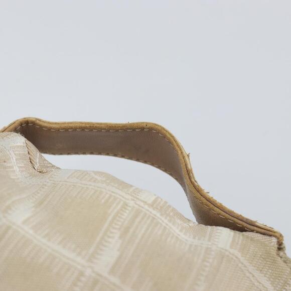 CHANEL New Travel Line Pouch Nylon Beige CC Auth 148196